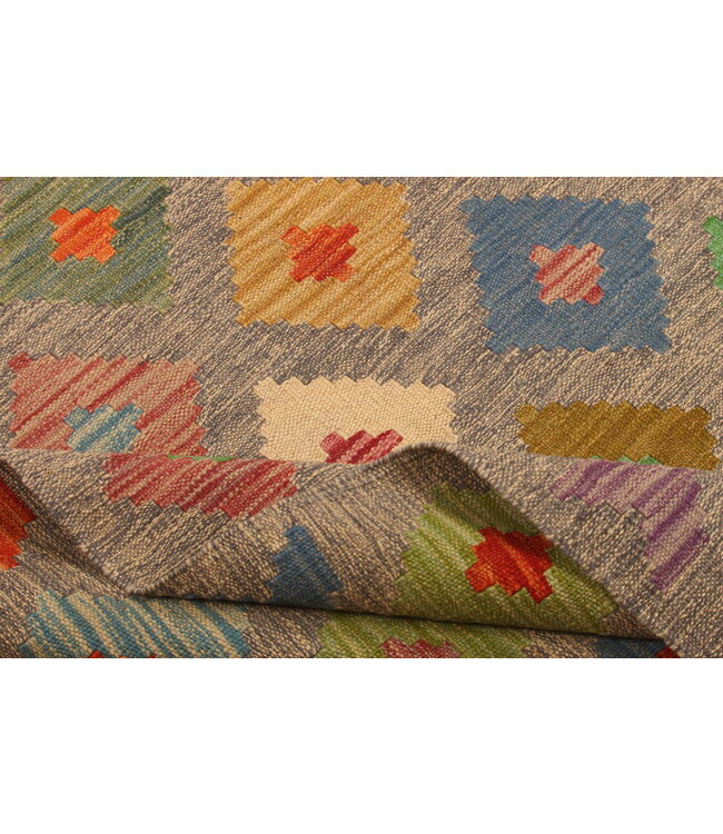 299x199cm Afghanischer orientalischer Wollteppich handgefertigter Kelim-Teppich