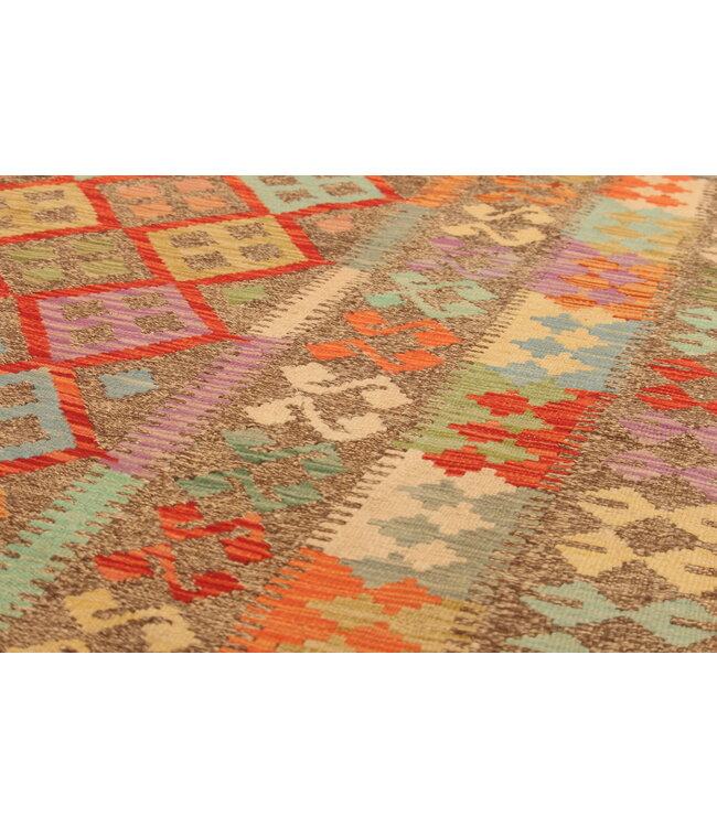 298x208cm  Afghaans oosters wollen tapijt handgemaakt Kelim-kleed