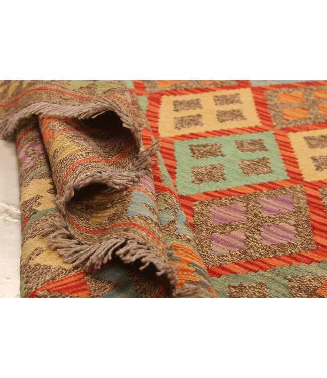 298x208cm  Afghanischer orientalischer Wollteppich handgefertigter Kelim-Teppich