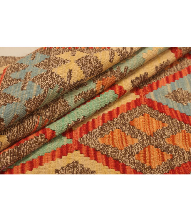 298x208cm  Afghanischer orientalischer Wollteppich handgefertigter Kelim-Teppich