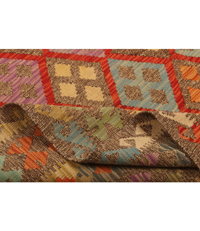 298x208cm  Afghanischer orientalischer Wollteppich handgefertigter Kelim-Teppich