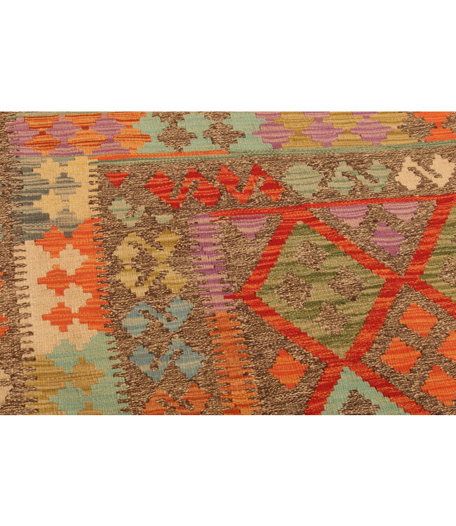 298x208cm  Afghanischer orientalischer Wollteppich handgefertigter Kelim-Teppich