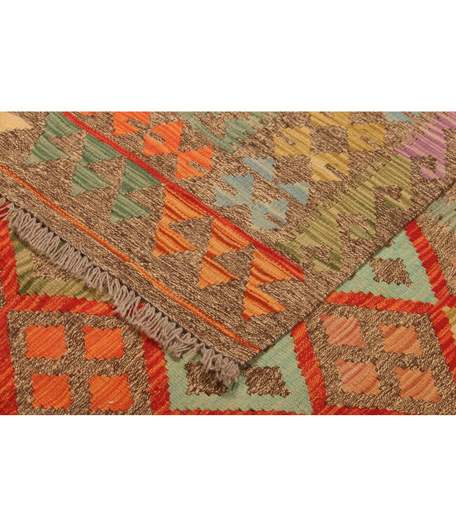 298x208cm  Afghaans oosters wollen tapijt handgemaakt Kelim-kleed