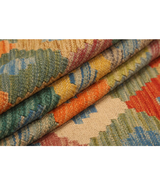 301x202cm Afghan Oriental wool carpet Handmade Kelim Rug