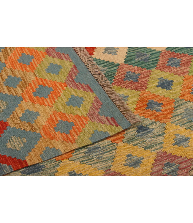 301x202cm Afghaans oosters wollen tapijt handgemaakt Kelim-kleed