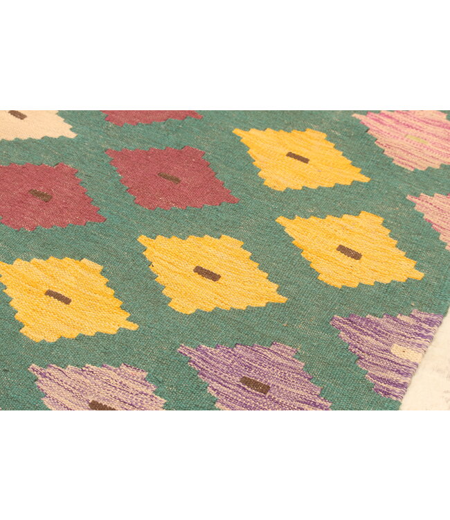 297x201cm Afghan Oriental wool carpet Handmade Kelim Rug