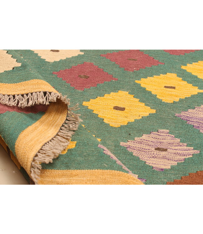 297x201cm Afghanischer orientalischer Wollteppich handgefertigter Kelim-Teppich