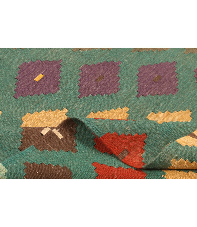 297x201cm Afghan Oriental wool carpet Handmade Kelim Rug