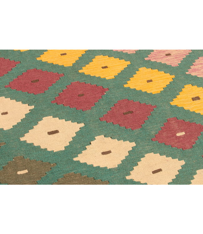 297x201cm Afghanischer orientalischer Wollteppich handgefertigter Kelim-Teppich