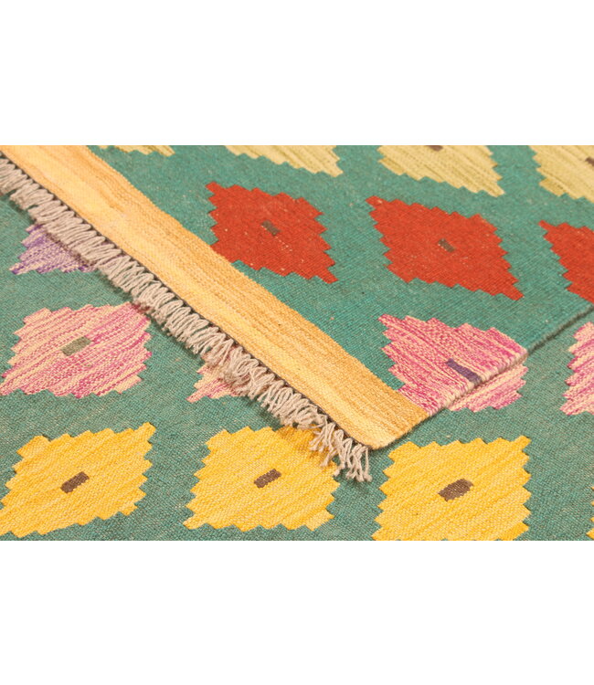 297x201cm Afghanischer orientalischer Wollteppich handgefertigter Kelim-Teppich