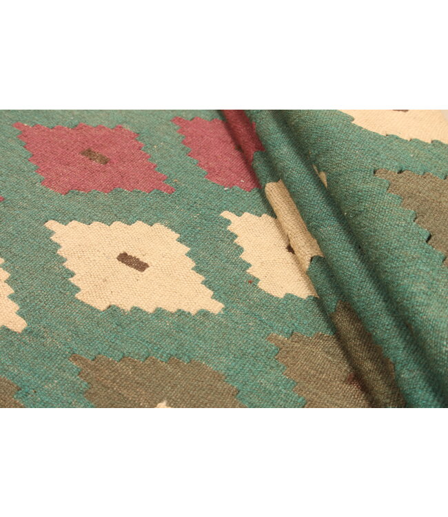 297x201cm Afghan Oriental wool carpet Handmade Kelim Rug