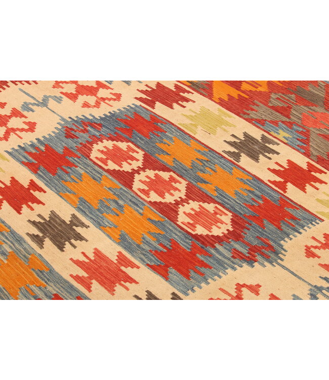 295x204cm Handgewebter Traditioneller Kelim Teppich Woll