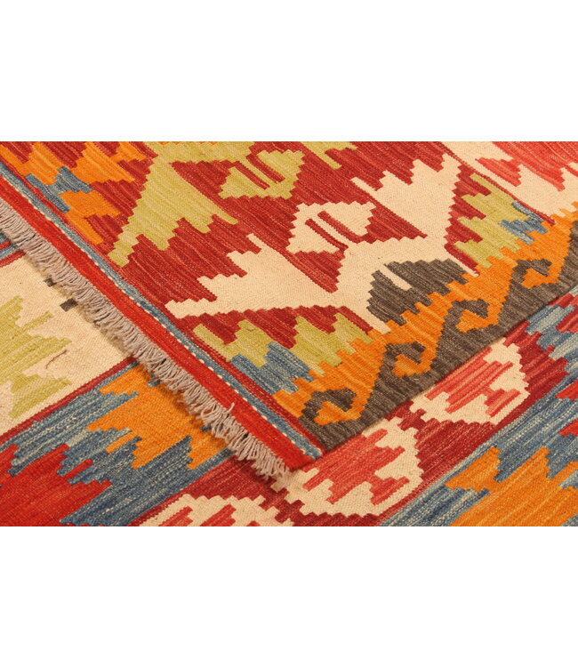 295x204cm Handgewebter Traditioneller Kelim Teppich Woll