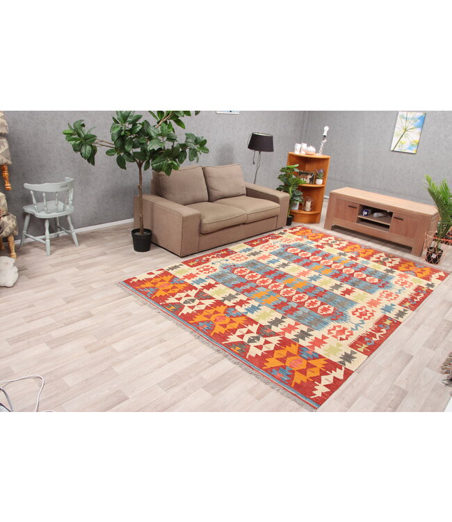 300x203cm Schöner teppich handgewebter Kelim-Wollteppich Orientalischer Teppich