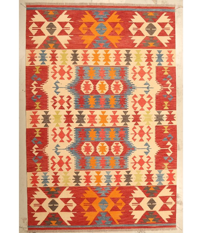 305x202cm  Afghaans oosters wollen tapijt handgemaakt Kelim-kleed