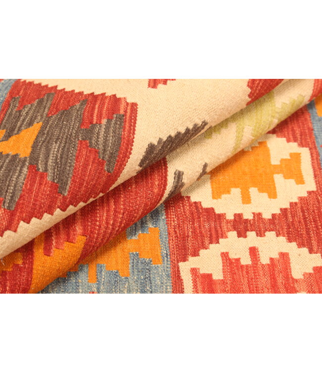 305x202cm Afghanischer orientalischer Wollteppich handgefertigter Kelim-Teppich