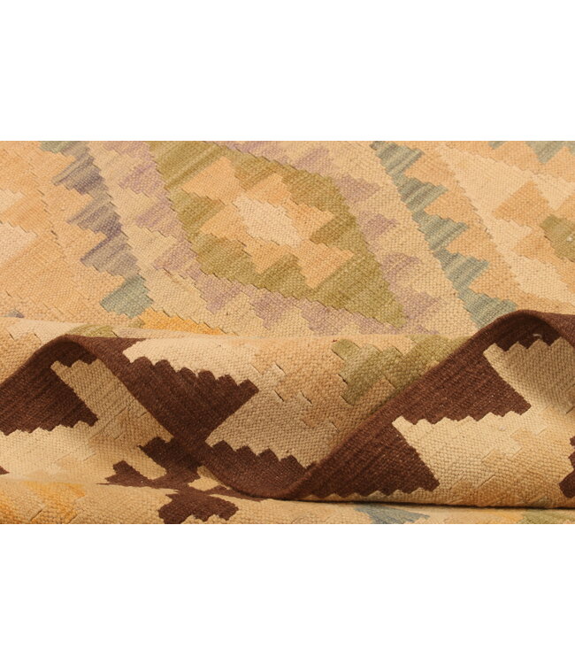 291x203cm Afghanischer orientalischer Wollteppich handgefertigter Kelim-Teppich