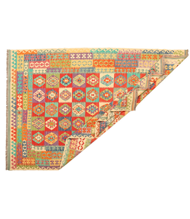 308x207cm  Afghan Oriental wool carpet Handmade Kelim Rug