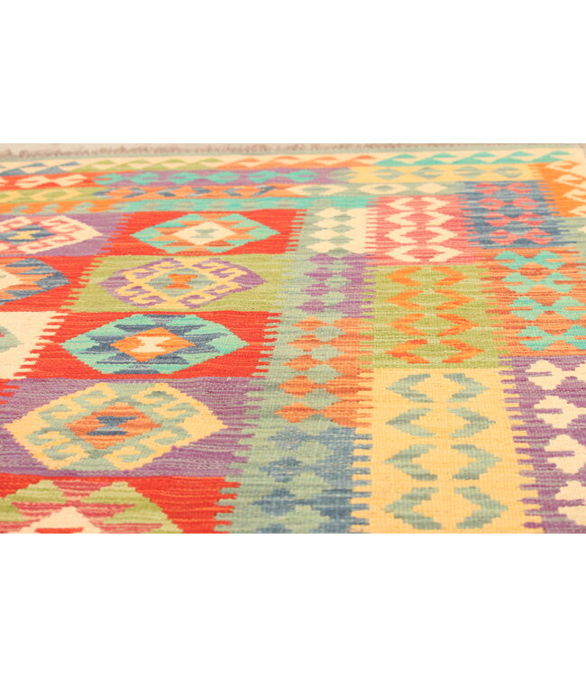 308x207cm  Afghanischer orientalischer Wollteppich handgefertigter Kelim-Teppich