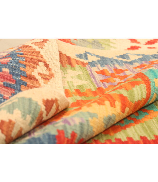 308x207cm  Afghanischer orientalischer Wollteppich handgefertigter Kelim-Teppich