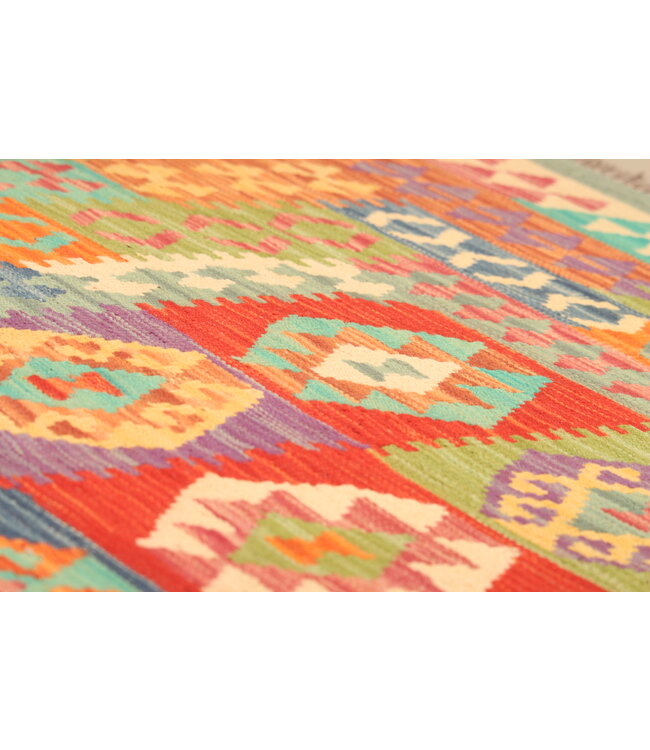 308x207cm  Afghanischer orientalischer Wollteppich handgefertigter Kelim-Teppich