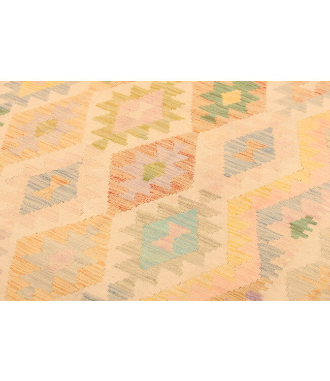 291x195cm Handgewebter Traditioneller Kelim Teppich Woll