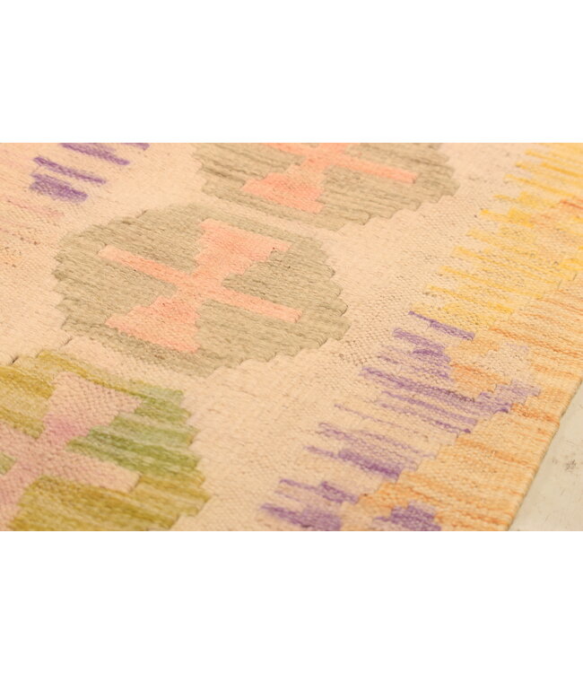 291x195cm Handgeweven Traditionele Kelim Vloerkleed Wol Tapijt