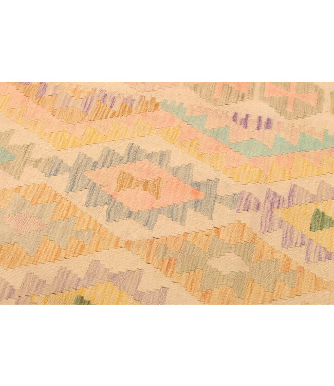 291x195cm Handgewebter Traditioneller Kelim Teppich Woll