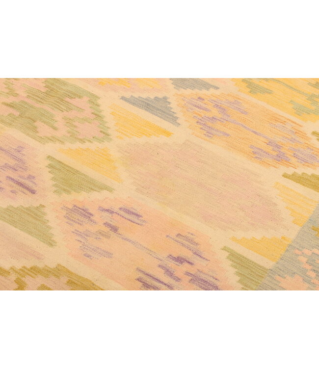 301x196cm Handgeweven Traditionele Kelim Vloerkleed Wol Tapijt