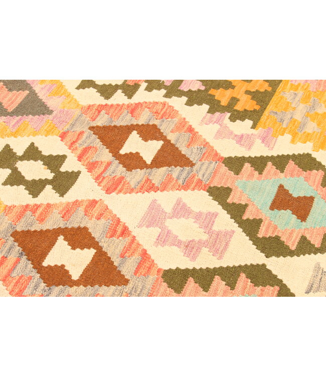 296x200cm Afghanischer orientalischer Wollteppich handgefertigter Kelim-Teppich