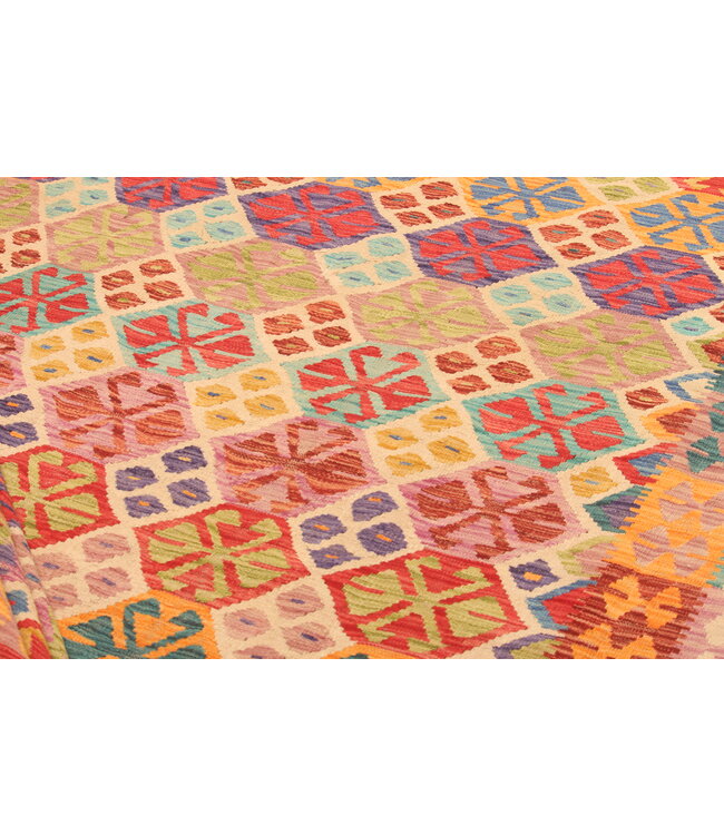 300x194cm Afghanischer orientalischer Wollteppich handgefertigter Kelim-Teppich