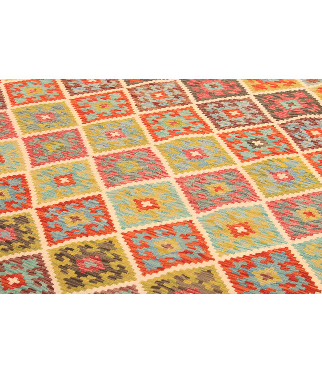 291x207cm Afghan Oriental wool carpet Handmade Kelim Rug