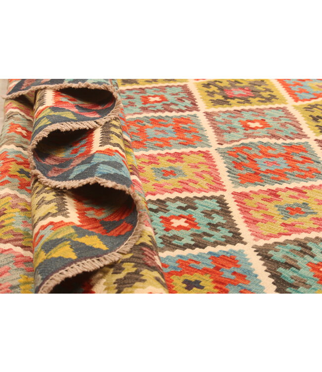 291x207cm Afghan Oriental wool carpet Handmade Kelim Rug