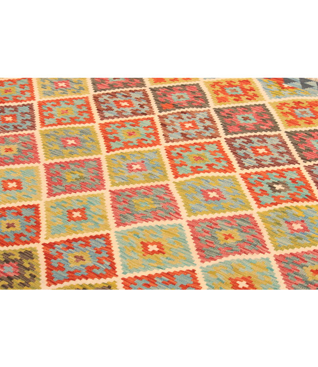 291x207cm Afghan Oriental wool carpet Handmade Kelim Rug