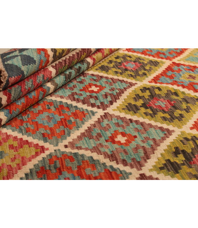 291x207cm Afghan Oriental wool carpet Handmade Kelim Rug