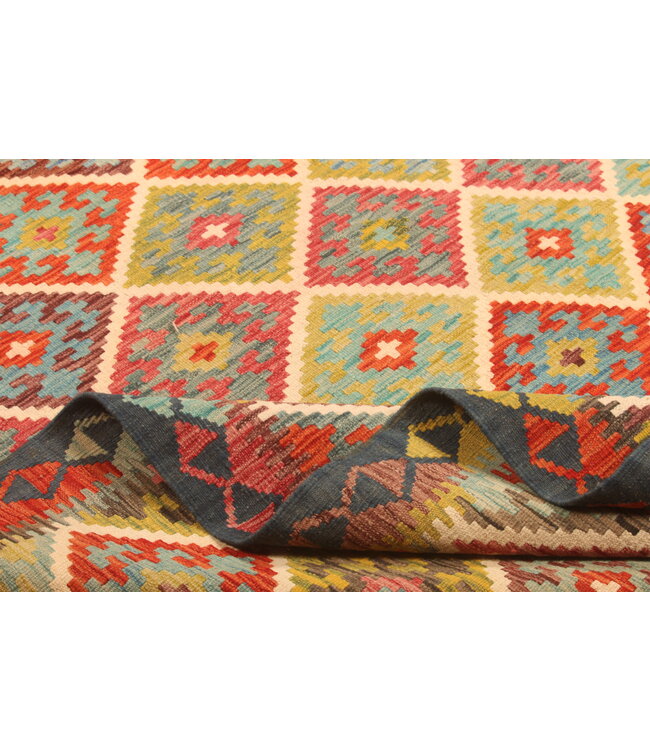 291x207cm Afghan Oriental wool carpet Handmade Kelim Rug