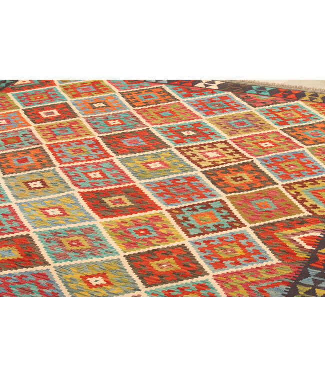 310x200cm Afghanischer orientalischer Wollteppich handgefertigter Kelim-Teppich