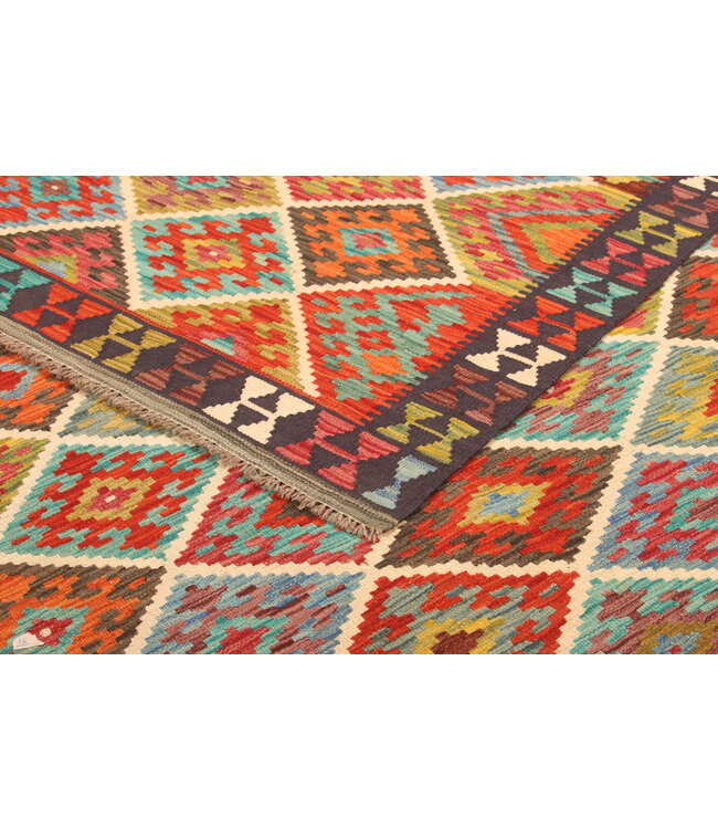 310x200cm Afghanischer orientalischer Wollteppich handgefertigter Kelim-Teppich