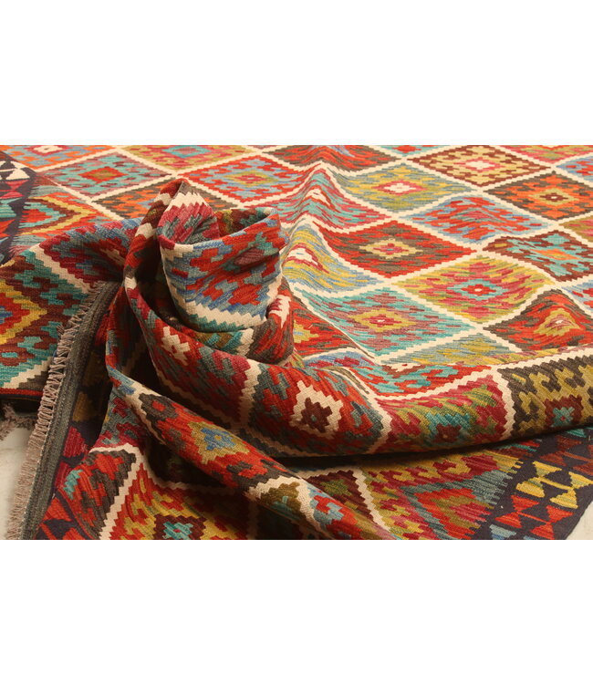 310x200cm Afghan Oriental wool carpet Handmade Kelim Rug