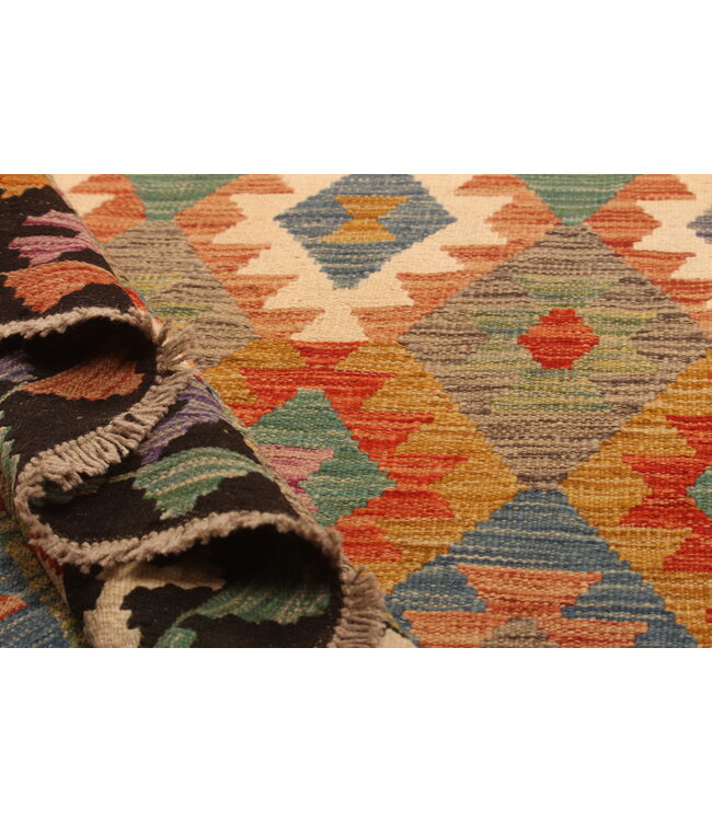 300x205cm Handwoven Traditional Kelim Area Rug Wool Carpet