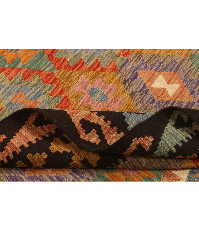 300x205cm Handgeweven Traditionele Kelim Vloerkleed Wol Tapijt