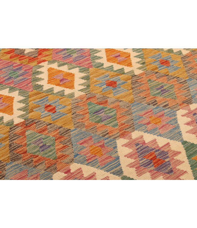 300x205cm Handwoven Traditional Kelim Area Rug Wool Carpet