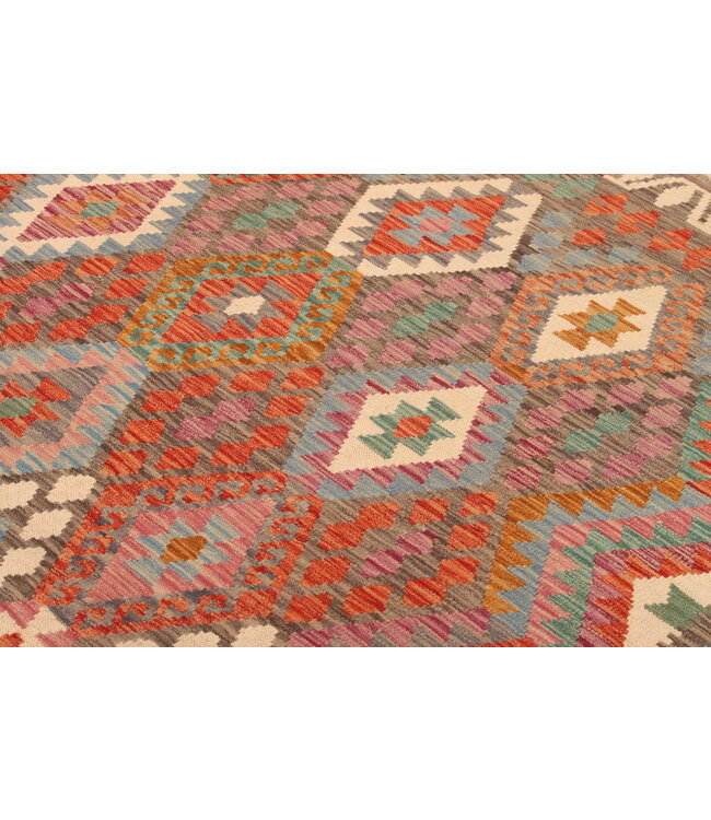 297x204cm Handgewebter Traditioneller Kelim Teppich Woll