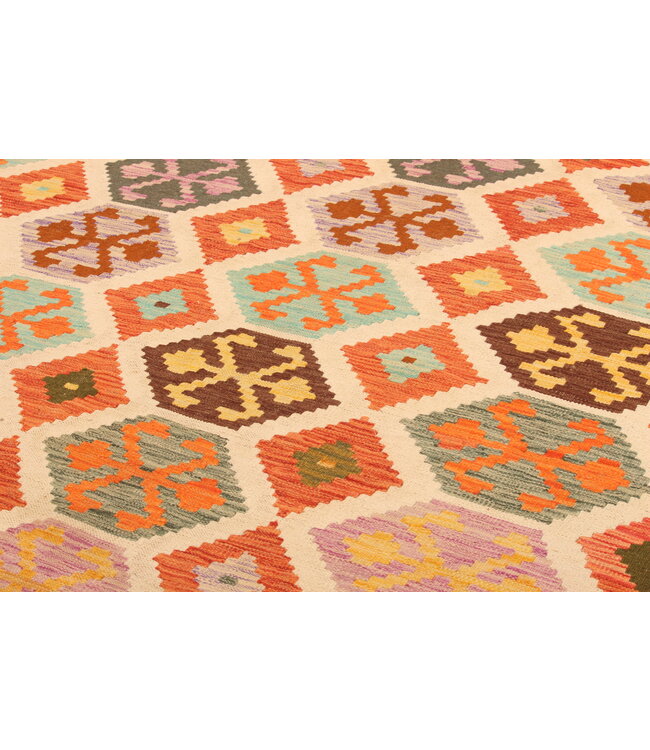 300x202cm Handgewebter Traditioneller Kelim Teppich Woll