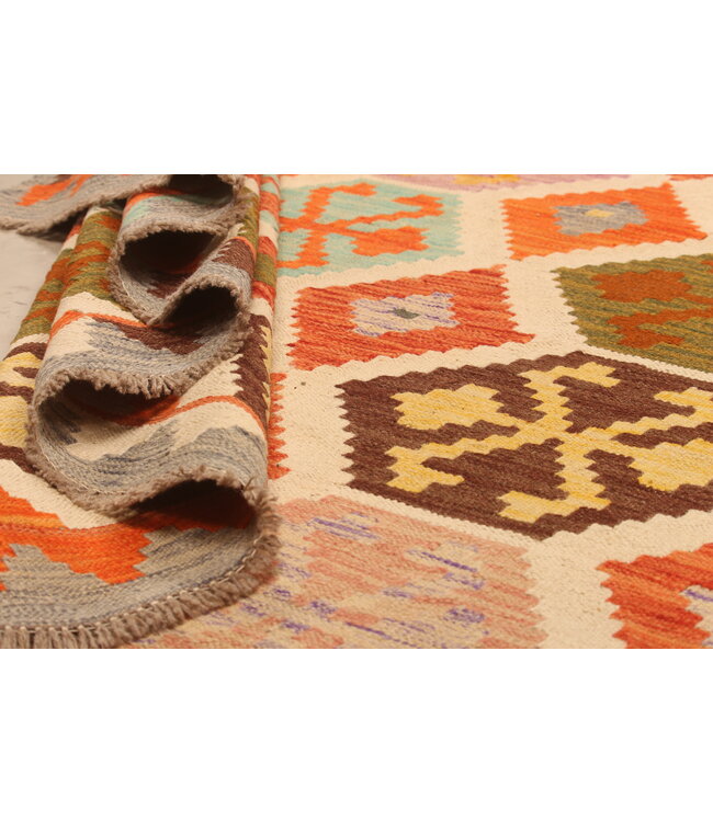 300x202cm Handgewebter Traditioneller Kelim Teppich Woll