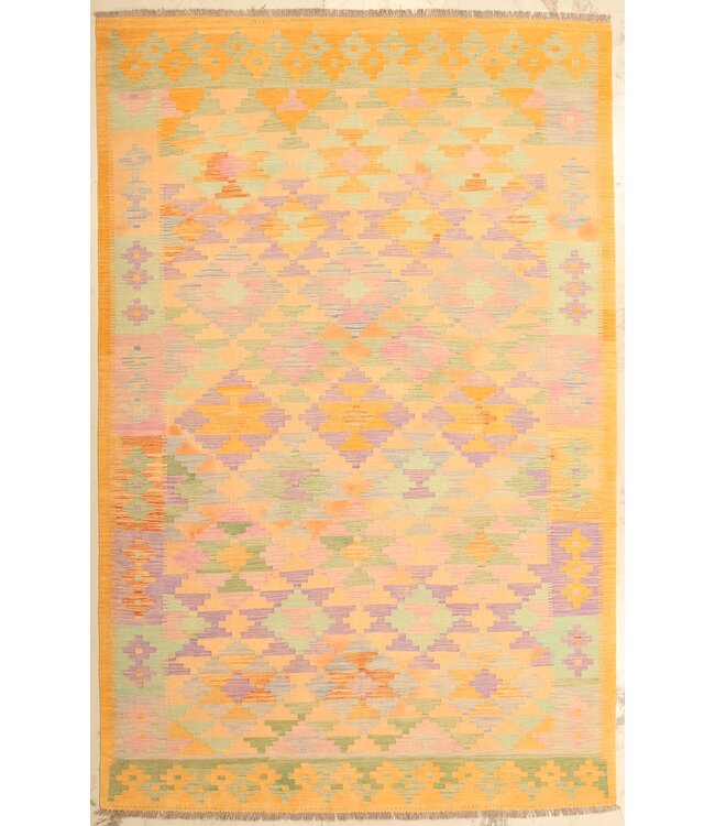 305x197cm Mooie handgeweven Kelim vloerkleed wollen oosterse tapijt