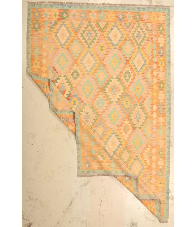 304x200cm Afghan Oriental wool carpet Handmade Kelim Rug