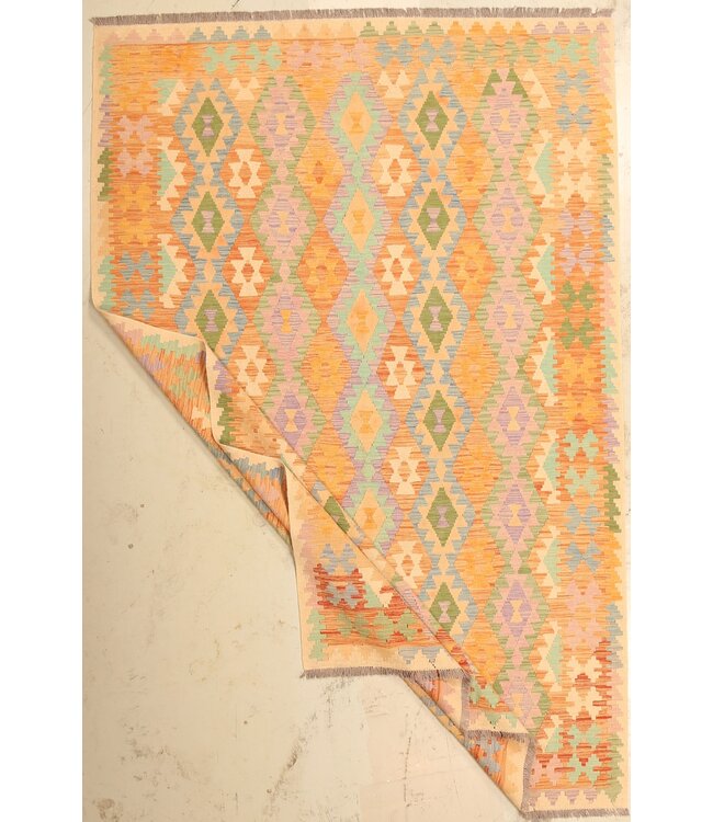 296x192cm Afghan Oriental wool carpet Handmade Kelim Rug