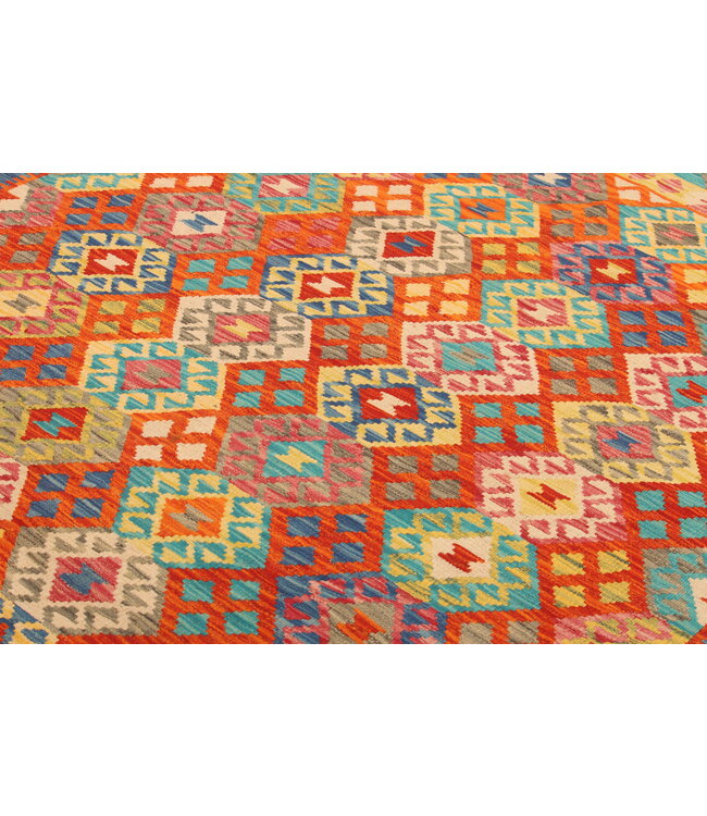 300x204cm Handgewebter Traditioneller Kelim Teppich Woll