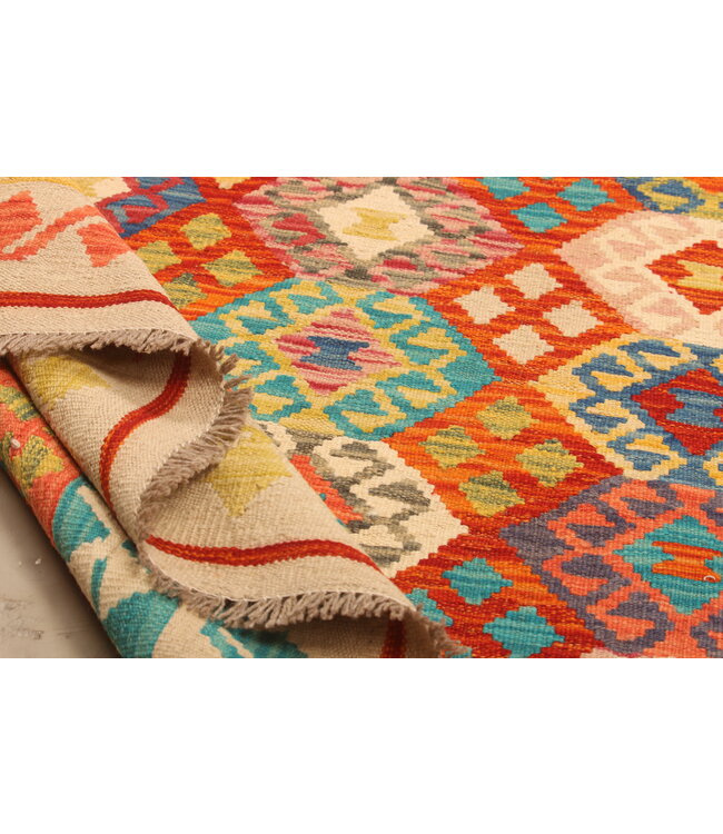 300x204cm Handwoven Traditional Kelim Area Rug Wool Carpet